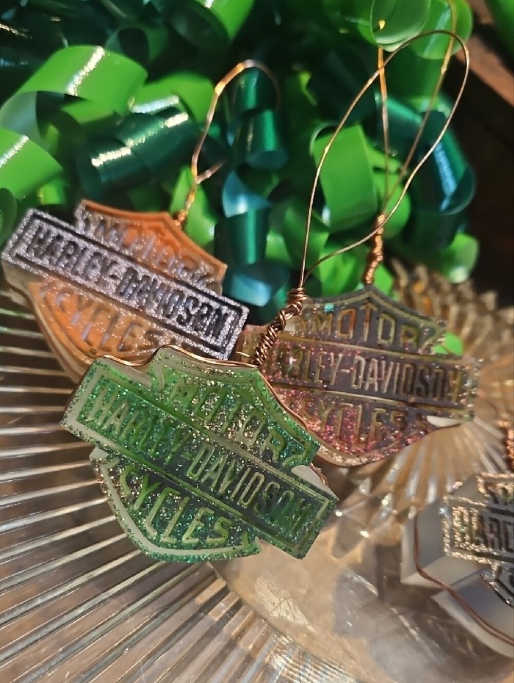 Hand Crafted Harley Davidson Ornaments NEW
